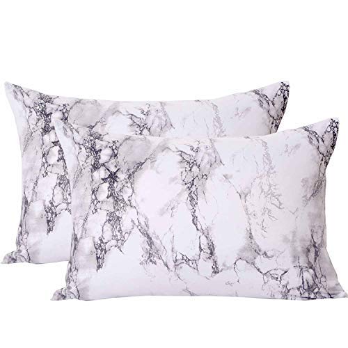 Book Cover NANKO Bed Pillow Case / Shams Set of 2, Queen Size Without Insert (2 Pack Pillowcase 20x30, Marble)