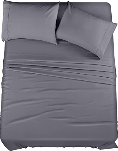 Utopia Bedding California King Bed Sheets Set - 4 Piece Bedding - Brushed Microfiber - Shrinkage and Fade Resistant - Easy Care (California King, Grey)
