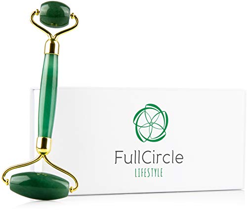 Book Cover Jade Roller For Face By FullCircle Lifestyle - Premium Quality 100% Natural Jade Roller Face Massager