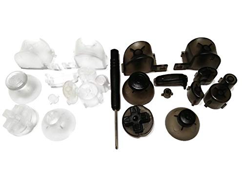 Windsor Smart Home Controller Full Buttons Mod Kit Sets compatible for Gamecube with Triwing Screwdriver (Clear and Black with Triwing Screwdriver)