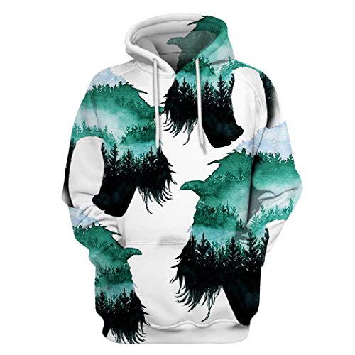 Boromiroak Women 3D Hoodie Couples Hooded Sweater Fancy Horse Hoodies Pullover Sweatshirts