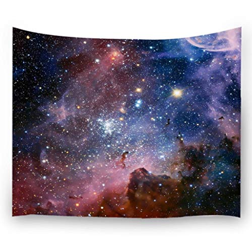 Book Cover Ihome888 Space Star Tapestry, Outer Universe Galaxy Large Tapestries Wall Hanging for Bedroom Living Room Dorm, 90 Inch by 70 Inch, Colorful
