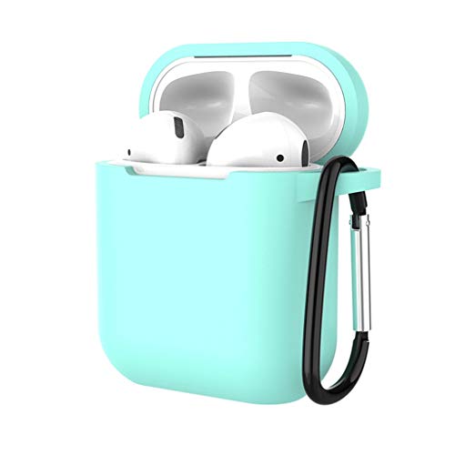 YRD TECH Case Protective Silicone Cover and Skin with Ear Hook for Apple AirPods, Best Gift for Girls and Women (Mint Green)