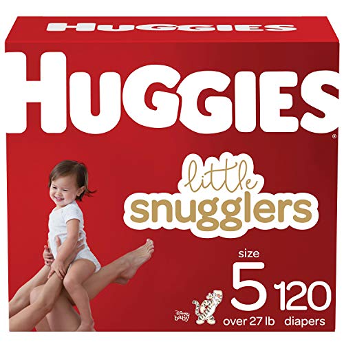 Book Cover Baby Diapers Size 5, 120 Ct, Huggies Little Snugglers