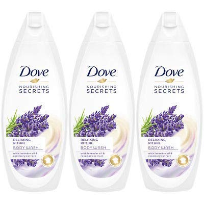 Dove Relaxing Ritual, Lavender Oil & Rosemary Body Wash - 3 Packs x 16.9 Fl.Oz / 500ml Ea