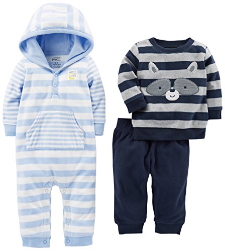 Simple Joys by Carter's baby-boys 3-Piece Fleece Playwear Set, Fleece Hooded Jumpsuit, Pants and Sweater