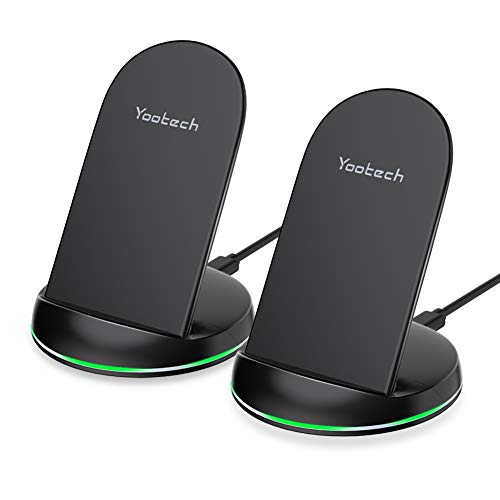 Yootech [2 Pack] Wireless Charger Qi-Certified 7.5W Wireless Charging Stand Compatible with iPhone Xs MAX/XR/XS/X/8/8 Plus,10W for Galaxy Note 10/Note 10 Plus/S10/S10 Plus/S10E/S9(No AC Adapter)