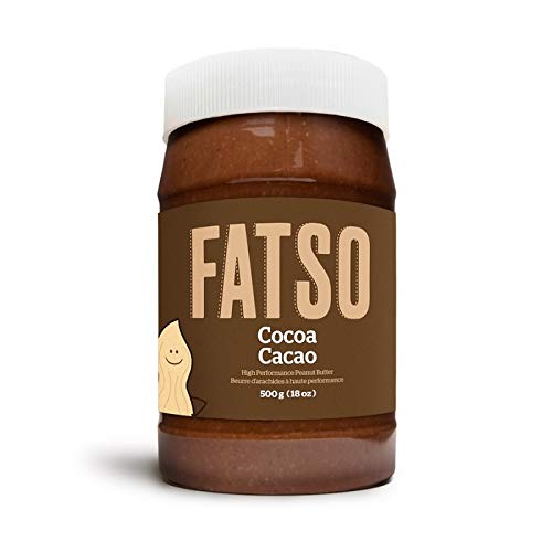 FATSO Cocoa Peanut Butter - High Performance Natural Peanut Butter w/ Unsweetened Chocolate Flavor & Superfats - MCT Oil, Avocado Oil, Flax, Sweet Tapioca & Chia (500g) Keto-Friendly Nut Butter