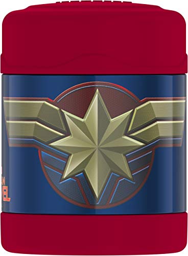 THERMOS FUNTAINER 10 Ounce Stainless Steel Vacuum Insulated Kids Food Jar, Captain Marvel