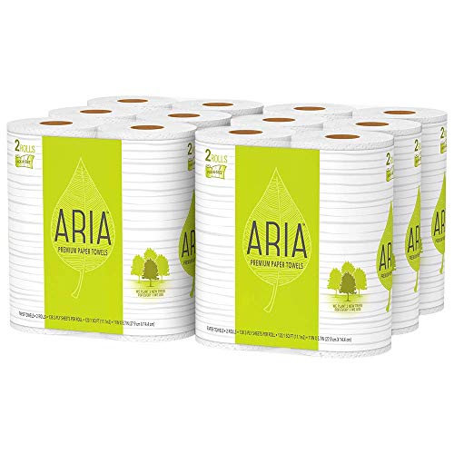 Book Cover Aria Premium, Earth Friendly Paper Towels, Pick A Size, 12=29 Regular Rolls, Eco Friendly Paper Towels, 2 Count (Pack of 6)
