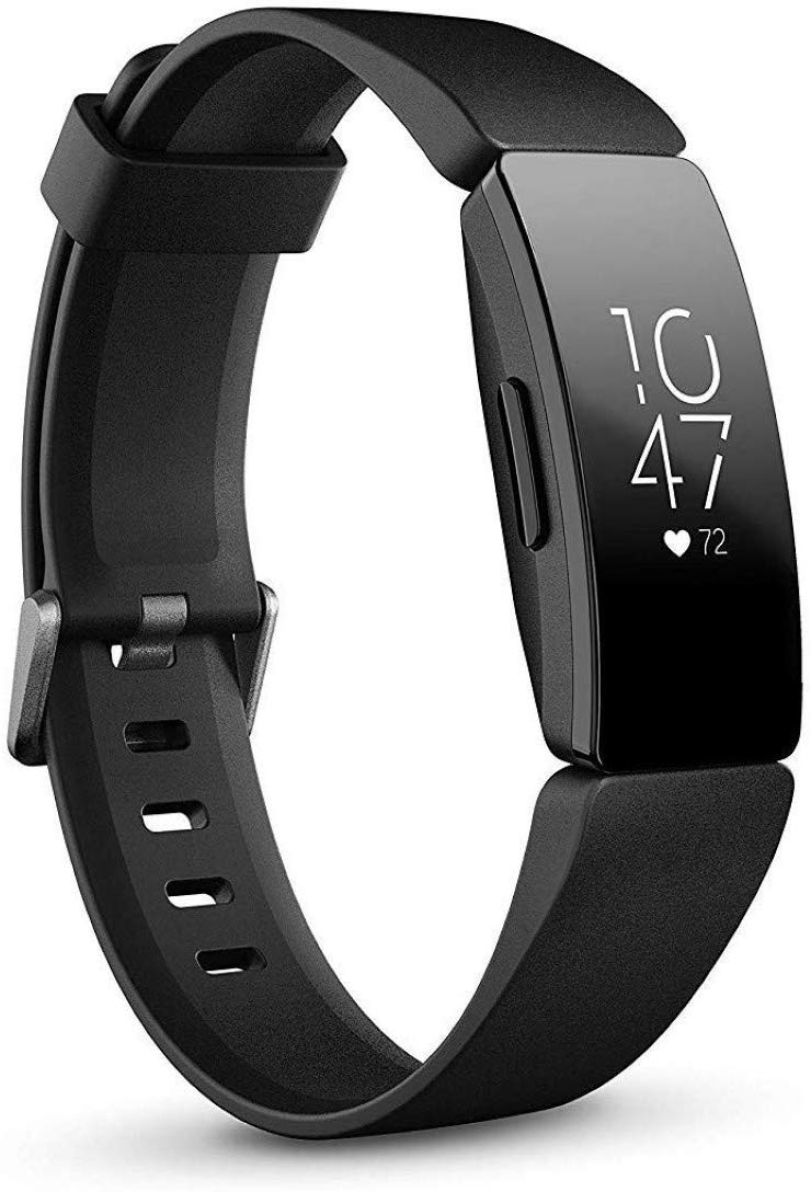 Book Cover Fitbit Inspire HR Heart Rate and Fitness Tracker, One Size (S and L Bands Included), 1 Count