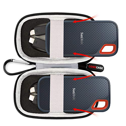 Holds 2 SSD Hard Drive Case Fits SanDisk 1TB/2TB/250GB/500GB Extreme Portable External SSD - SDSSDE60-G25 (Not Fit for Sandisk Extreme Pro or New Generation 2TB)