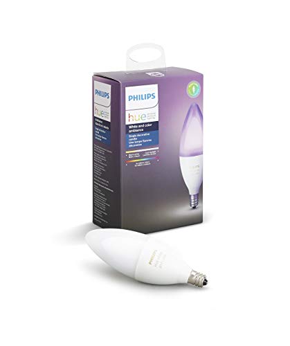 Book Cover PHILIPS Hue White and Color Ambiance E12 Decorative Candle 6W Equivalent Dimmable LED Smart Bulb (Compatible with Amazon Alexa Apple HomeKit and Google Assistant) (Renewed)