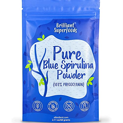 Blue Spirulina Powder â€“ 100% Pure Superfood from Blue Green Algae Powder - for Natural Food Coloring, Smoothies & Protein Drinks, Vegan - Pure Water Extracted - Ellies Best (2.11 oz)