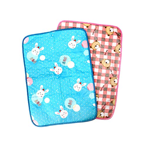 NioBit Baby Portable Changing Pad Comes in a Pack of 2 Waterproof Diaper Change Mats, 27x20 Inches Large, Cute Design for Girls and Boys