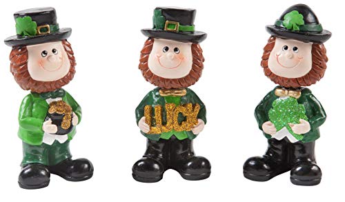Gift Boutique 3 St. Patricks Day Bobblehead Characters Leprechaun Decorations Irish Figurines Decor Shamrock Home Kitchen Figure Mini Miniature Leprechaun Party Green Holiday Patrick Toys Figurine
