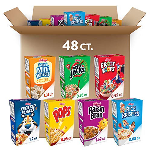 Book Cover Kellogg's, Breakfast Cereal, Single-Serve Boxes, Variety Pack (48 Count)