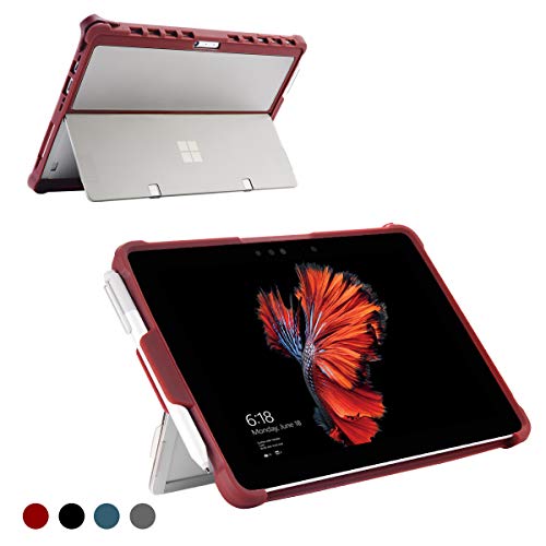 Book Cover Youtec for Microsoft Surface Pro 7/ Pro 6/ Pro 5/ Pro 4 Case, Shockproof Rugged Folio Protective Hard Cover with Pen Holder Compatible with Type Cover Keyboard + Original Kickstand (Burgundy)