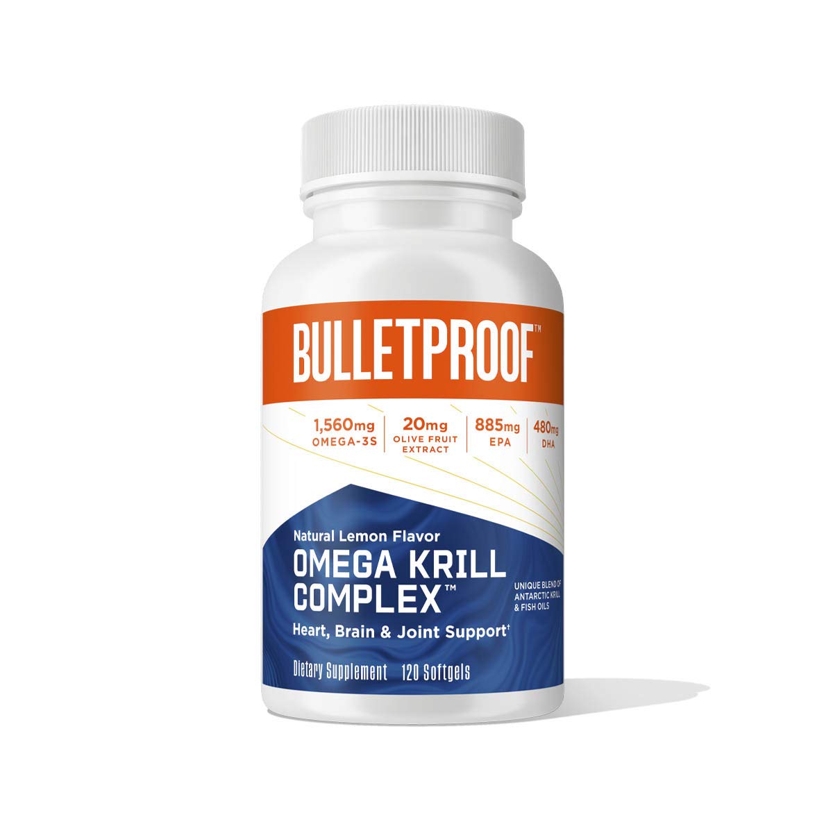 Book Cover Bulletproof Omega Krill Complex, Lemon Flavor, 120 Softgels, 1560mg Omega-3 with EPA, DHA, GLA, and Astaxanthin, Keto Fish Oil Supplement for Brain and Heart Health