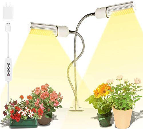 Elaine Grow Lights for Indoor Plants Full Spectrum, 88W Auto ON/Off Plant Grow Light 3/6/12H Timing Sunlike Grow Lamp for Succulents and Seed Starting