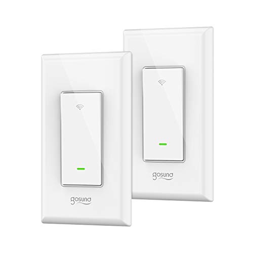 Wifi Smart Light Switch, Gosund in-Wall Smart Switch that Compatible with Alexa, Google Home and IFTTT, Single-Pole, No Hub required [Timer,Countdown,Group] Remote Control. (2 pack)