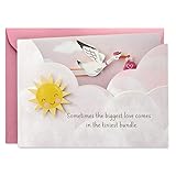 Hallmark Paper Wonder Paper Craft Baby Shower Card for Baby Girl (Stork)
