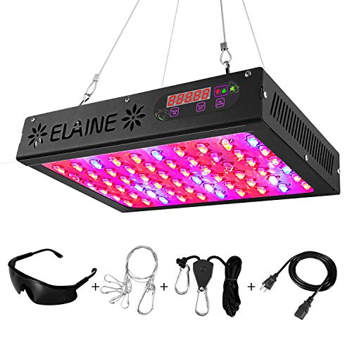 Elaine UpgradedÂ Timer Control 600W LED Grow Light Full Spectrum Auto On/Off Timing Function with UV&IR for Indoor Plant Veg and Flower