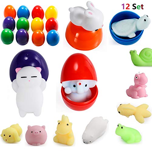 Book Cover LightAngel 12 Mochi Squishy Toys Filled 12 Surprise Eggs,Jumbo Mochi Bunny Inside,Food Grade Prefilled Surprise Eggs with Mochi Funny Toys,Party Favors,Prize for Box,Soft Stress Relief