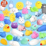 28Pcs Mochi Squishy Toys: Mini Squishies Bulk Animal Squishy Kids Party Favors Easter Egg Fillers Stress Relief Toys Treasure Box Classroom Prizes Valentine Gifts Christmas Goodie Bag Stuffers, Random