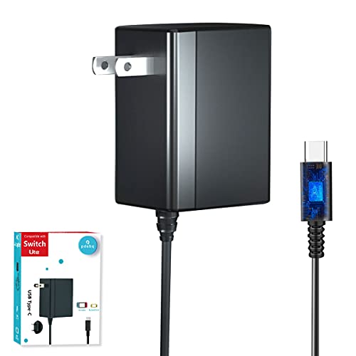Charger for Nintendo Switch with 5FT Charging Cable, AC Power Supply Adapter for Nintendo Switch/LITE/OLED Work as Original Charger, Support Switch TV Dock Mode Output 15V2.6A USB C Chargers