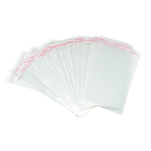 Book Cover 200 Pcs 4x6 Clear Resealable Cello/Cellophane Bags Self Adhesive Sealing, Good for Bakery Candle Soap Cookie Prints Card