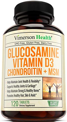Book Cover Glucosamine Chondroitin Sulfate and Vitamin D3 with Boswellia, MSM and Bromelain. Joint and Skin Supplement. Promotes Good Hair, Skin and Nail Health. Maintains Strong Bone Flexibility and Mobility