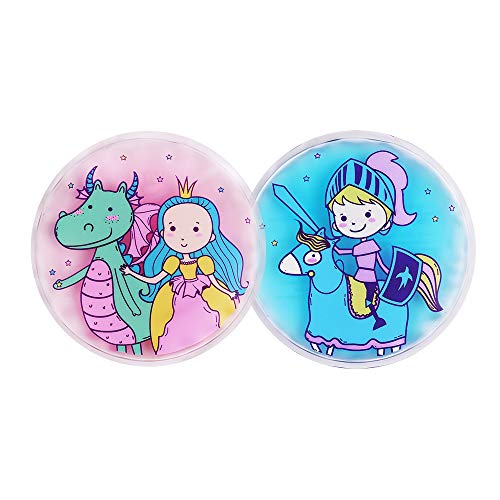 Hilph Kid's Ice Pack for Boo Boo Injury, Premium Hot Cold Therapy| Round Cartoon Reusable Ice Pack for Toddler, Pain Relief Comforts for Migraines, Wisdom Teeth, Fevers, Slight Injuries (2 Pack)
