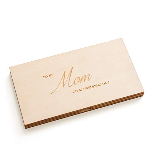 Ling's moment Mother of The Bride Gifts Thanks Notes Book for Mother, Mother of The Bride Gifts|Mom Wedding Gift|Handmade Keepsake Gift for Mom|Wedding Day Gift for Mom|Wooden Books|Thanks Note Book
