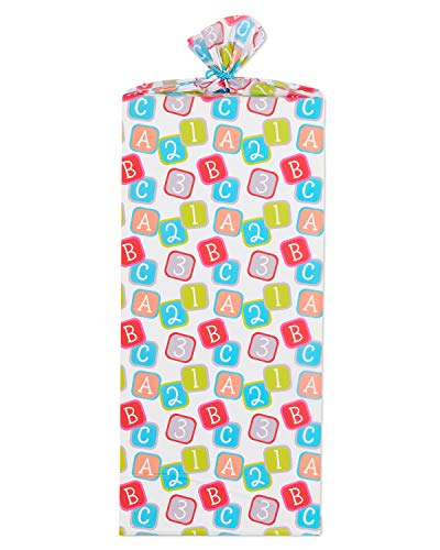 American Greetings Jumbo Plastic Gift Bag Baby Blocks