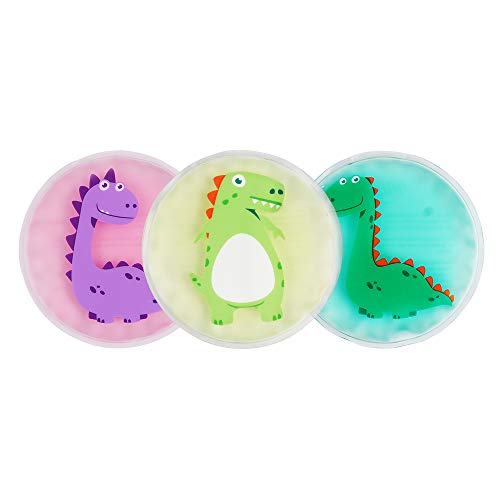 Hilph Kid's Ice Pack for Boo Boo's Injury, Reusable Fun Cartoon Ice Pack Kid's Hot Cold Pack for Children's Pain Relief, Sore Joints, Fevers, Teething | Neck, Head, Arms, Legs, Body (Dino)