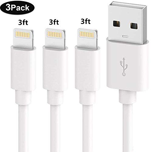 SHARLLEN iPhone Charger Cable (3 Pack 3FT) Fast USB iPhone Charging Cable Long Cord Compatible iPhone 11/XS/Max/XR/X/8/8 Plus/7/7 Plus/6/6 Plus/6S/6S Plus More (White)
