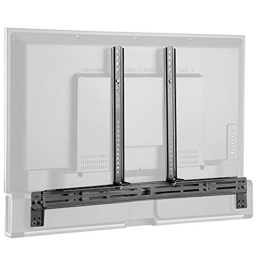 VIVO Black Steel Universal Sound Bar Speaker Mount Bracket Holder with Depth Adjustment, Above or Below Wall Mounted TV up to 55 inches (Mount-SPSB3)