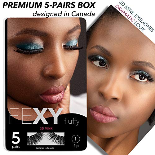 3D Real Mink False Eyelashes Fluffy Reusable 5 Pairs/Box