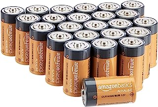 Book Cover Amazon Basics 24 Pack C Cell All-Purpose Alkaline Batteries, 5-Year Shelf Life, Easy to Open Value Pack