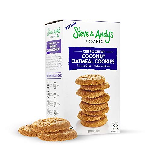 Steve and Andy’s - Soft and Chewy All-Natural Oatmeal Coconut Cookies, Gluten Free Cookies for Dessert, No Corn Syrup, No Tree Nuts, Kosher, and Non Gmo