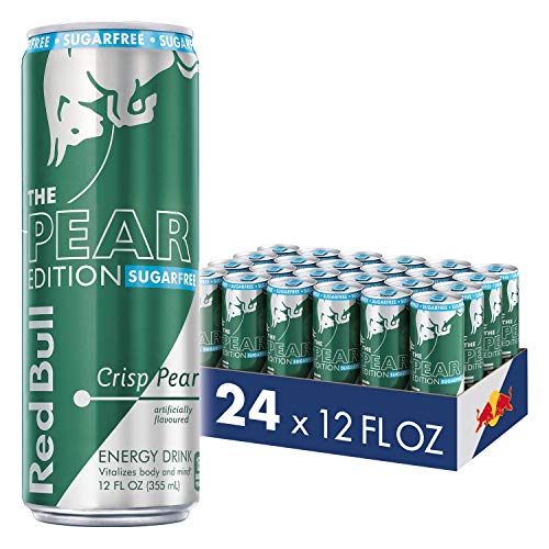 Red Bull Energy Drink, Sugar Free Crisp Pear, Sugarfree Pear Edition, 12 Fl Oz (24 Count)