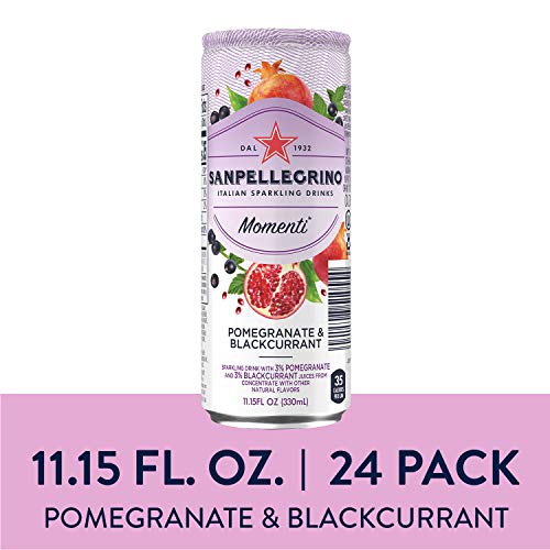 Sanpellegrino Momenti Pomegranate & Blackcurrant Cans, 11.15 Fl Oz, Pack of 24