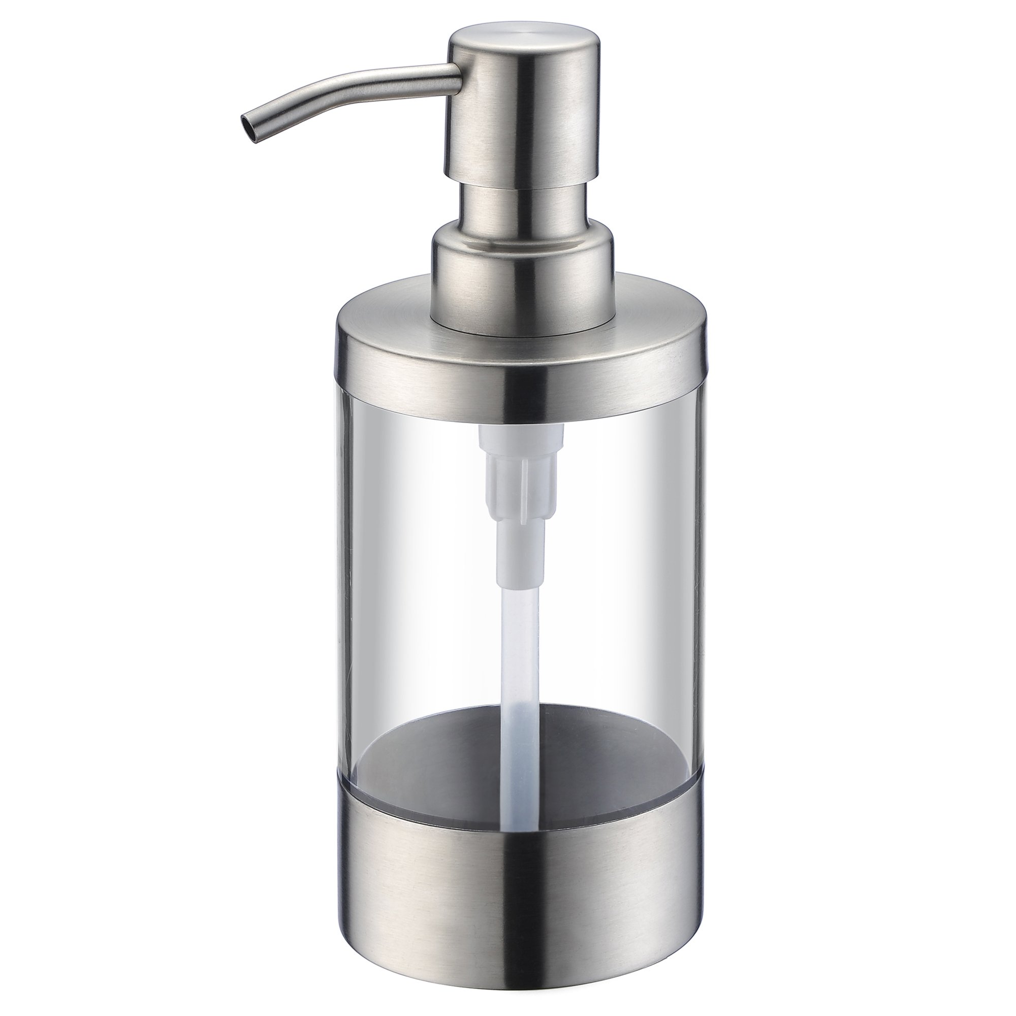 Book Cover BZOOSIU Brushed Nickel Lotion/Soap Dispenser,Stainless Steel Pump For Kitchen and Bathroom (8.5Ounce - Refillable) Exclusive Sale For This Brand