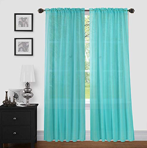 Book Cover Sapphire Home 2 Panels Window Sheer Curtains 54