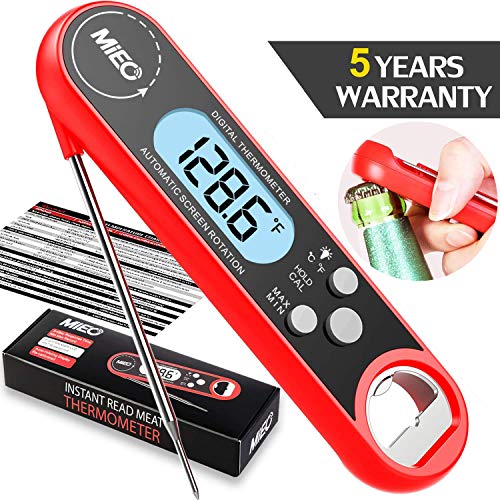 MIEO Digital Instant Read Meat Thermometer Kitchen Cooking Food Candy Thermometer for BBQ Grill Smoker Deep Fry Oil Thermometer