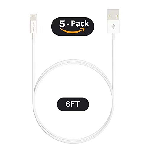 Book Cover FEEL2NICE iPhone Charger 10 ft, Long Lightning Cable Wire 5pack Extra Charging Cord for Apple iPhone XR/X/8/8 Plus/7/7 Plus/6/6s/Plus/SE/5c/5s/5 iPad Air 2/Mini/Max 3Meter Charger Wire