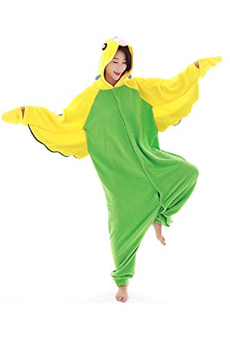Adult Parrote Plush One Piece Pajamas Cosplay Animal Homewear Sleepwear Jumpsuit Costume for Women Men