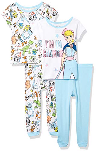 Book Cover Pixar Girls' Toy Story 4-Piece Cotton Pajama Set