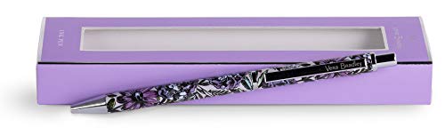 Vera Bradley Purple Floral Black Ink Ballpoint Pen, Accepts Standard Refills, Lavender Meadow